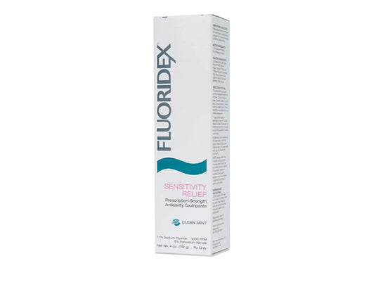 fluoridex sensitivity relief tooth paste box